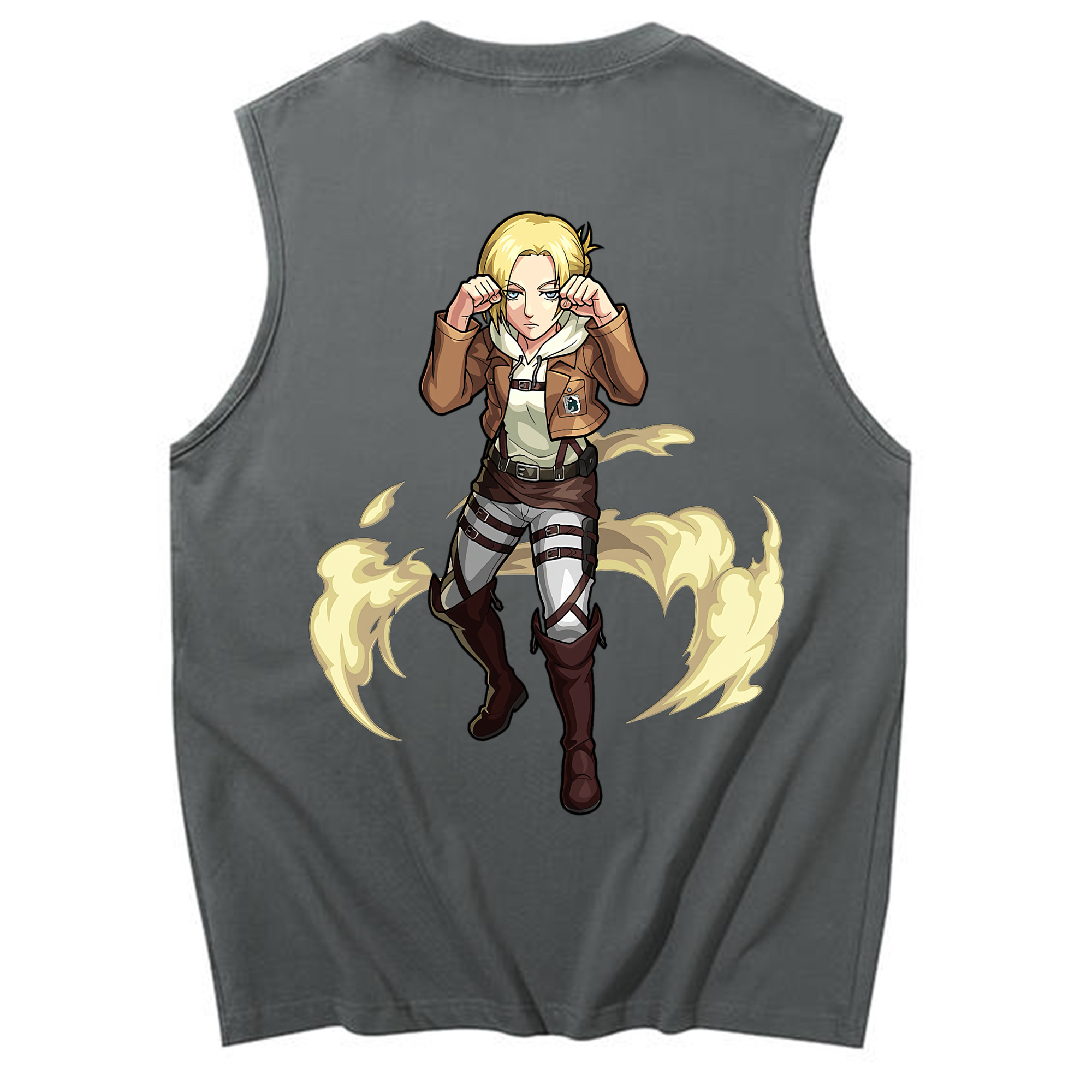 （画像用） 進撃の巨人 アニ・レオンハート Attack on Titan Annie Leonhart コットン100％タンクトップ（背面プリント）